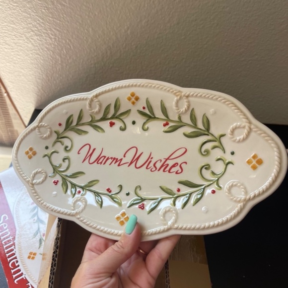 Fitz and Floyd Sentiment Serving Trinket Tray “Warm Wishes” Boxed - Picture 6 of 6